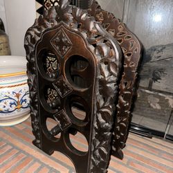 Gorgeous Solid Wood Wine Holder Antique