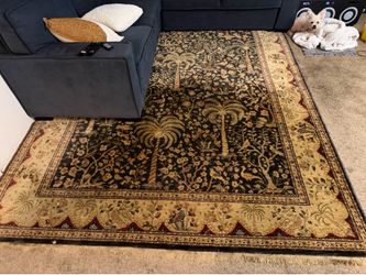 Tommy Bahama Monaco Palm Black Area Rug – 100% Wool – 7’9” x 11’5”