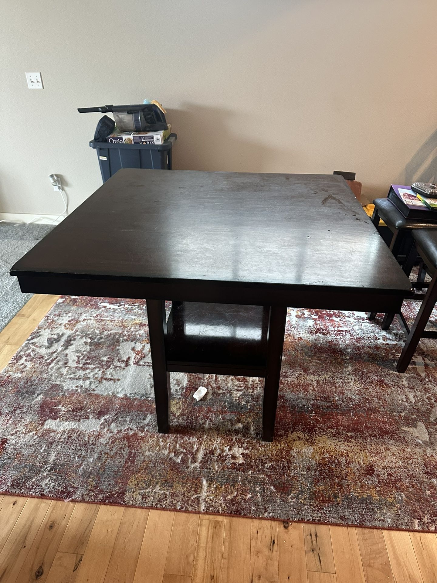 Dining room table with six chairs