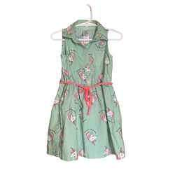 Girls Carter Dress Green Print Unicorn Sleeveless Color Floor Dress Size 3T