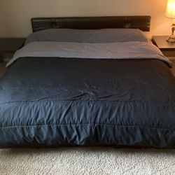 California King Modern Leather Bed frame And Mattress