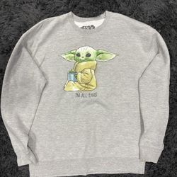 Star Wars The Mandalorian Grogu I'm All Ears Gray 