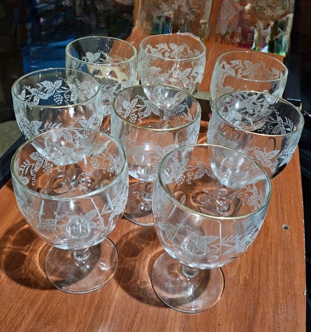  Vintage Barnett Collins Goblet Glasses