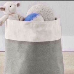 NEW With Tags Retired Pottery Barn Canvas Colorblock Tote/ Toy Dump Decorative Basket  $60