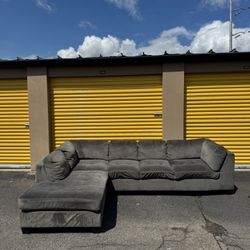 Gray/Light blue Sectional Couch sofa 