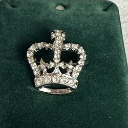 Rhinestone  Crown Brooch