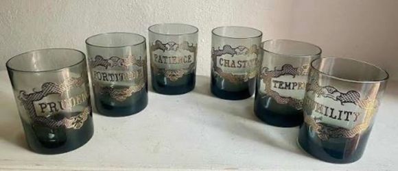 Cera glass - 6 virtues set of 6 glasses
