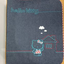 Vintage Hello Kitty Sanrio Denim Binder Organizer 3 Binder Zipper