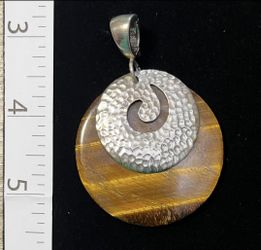 Whitney Kelly Sterling Silver And Tiger Eye Pendant 