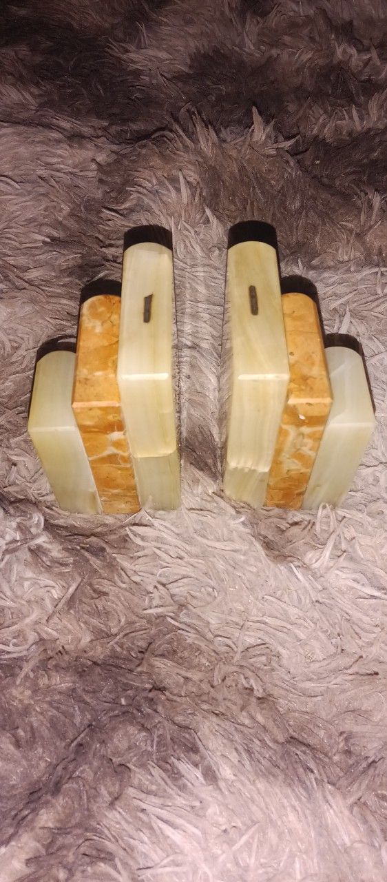 Vintage ONYX book Ends Shaped Like Books HEAVY 5x3x3 1/2