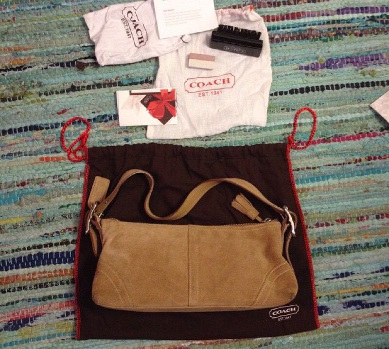 Suede Coach Handbag