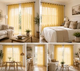 Yellow sheer curtain 100 inch *96