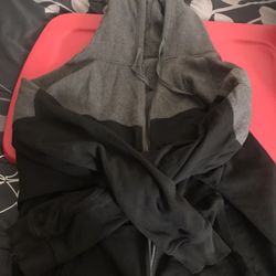 Big And Tall Hoodie Black/Dark Grey SZ 5XL