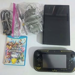 Nintendo Wii U 32GB Console Bundle Black Zelda GamePad Super Smash Bros – Like New