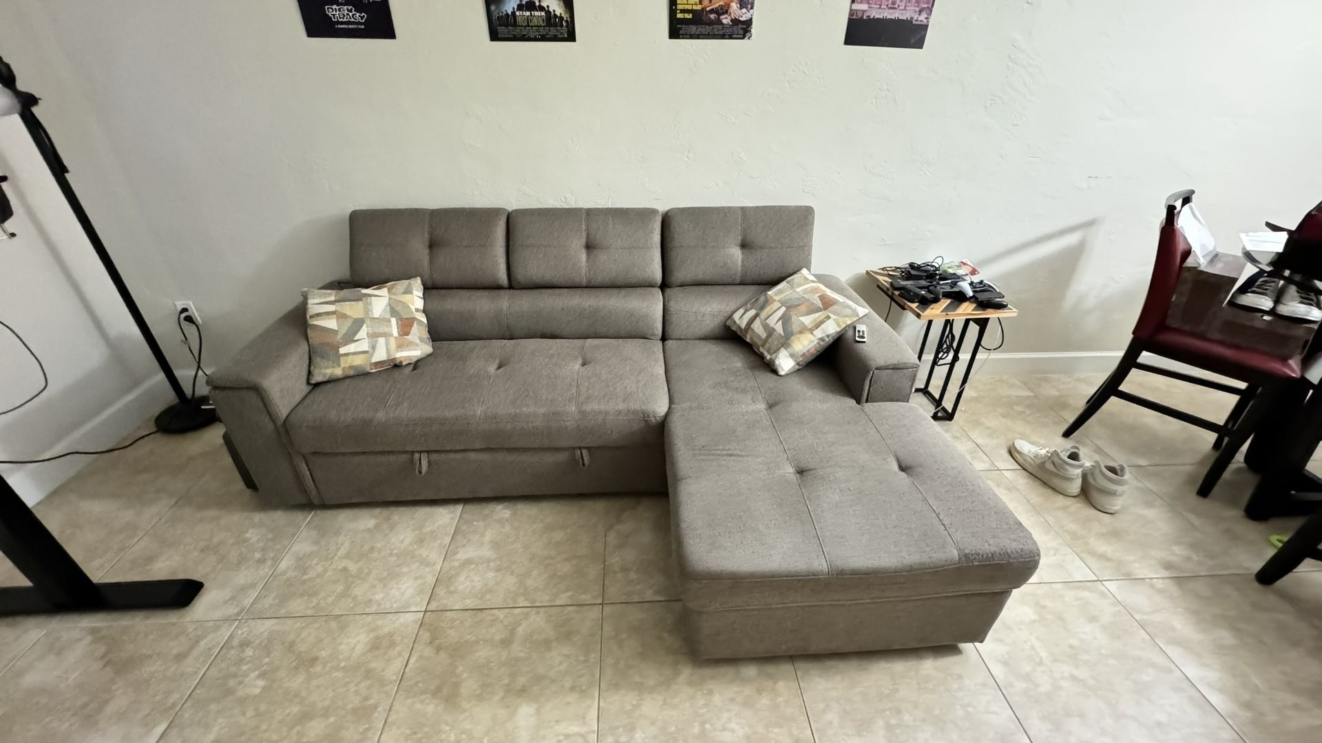 Gray Sectional / Day Bed For Sale