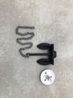 Marine 15 lb Navy Anchor with 47 in anchor chain. Marine 8 lb Mushroom Anchor.  100 ft Anchor Rope.