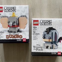 Lot Of 2 LEGO 40797 Brickheadz Eeyore & Dumbo Disney  #257 #258