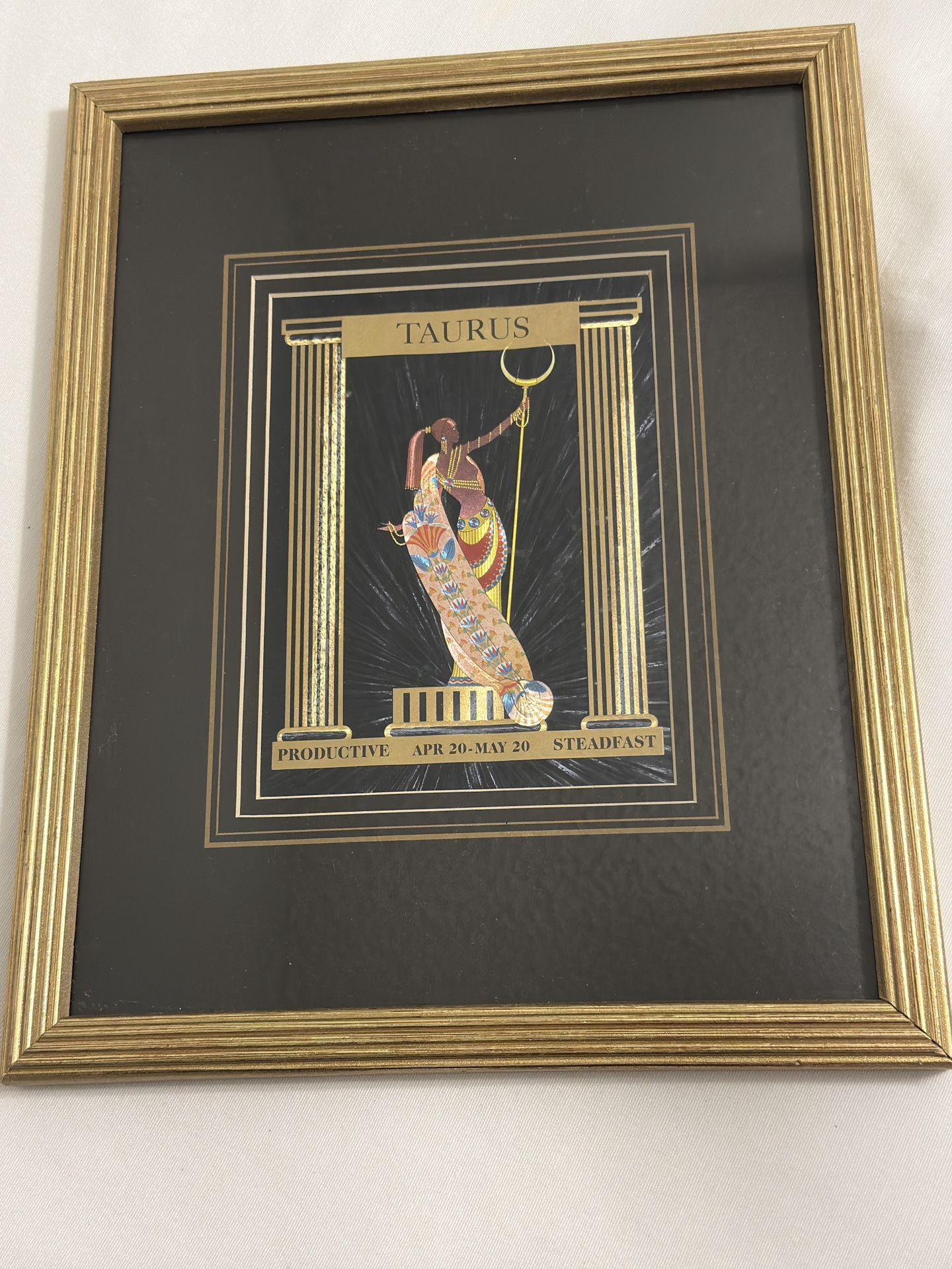 Taurus Zodiac Wall Art – Gold Frame