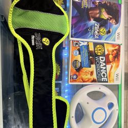 Nintendo Wii Fitness Zumba Games With Belt Fit Plus  Tested Work Wii Fit Plus