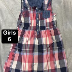 Youth Girls 6 Levi’s Plaid Western Dress