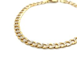 10kt Gold Two Tone Hollow Diamond Cut Cuban 5.4mm 3.84grams 158315 5