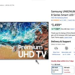 Samsung Flat 82' 4K UHD * Series Smart LED TV (Retails $3,500)- Delivery Available!