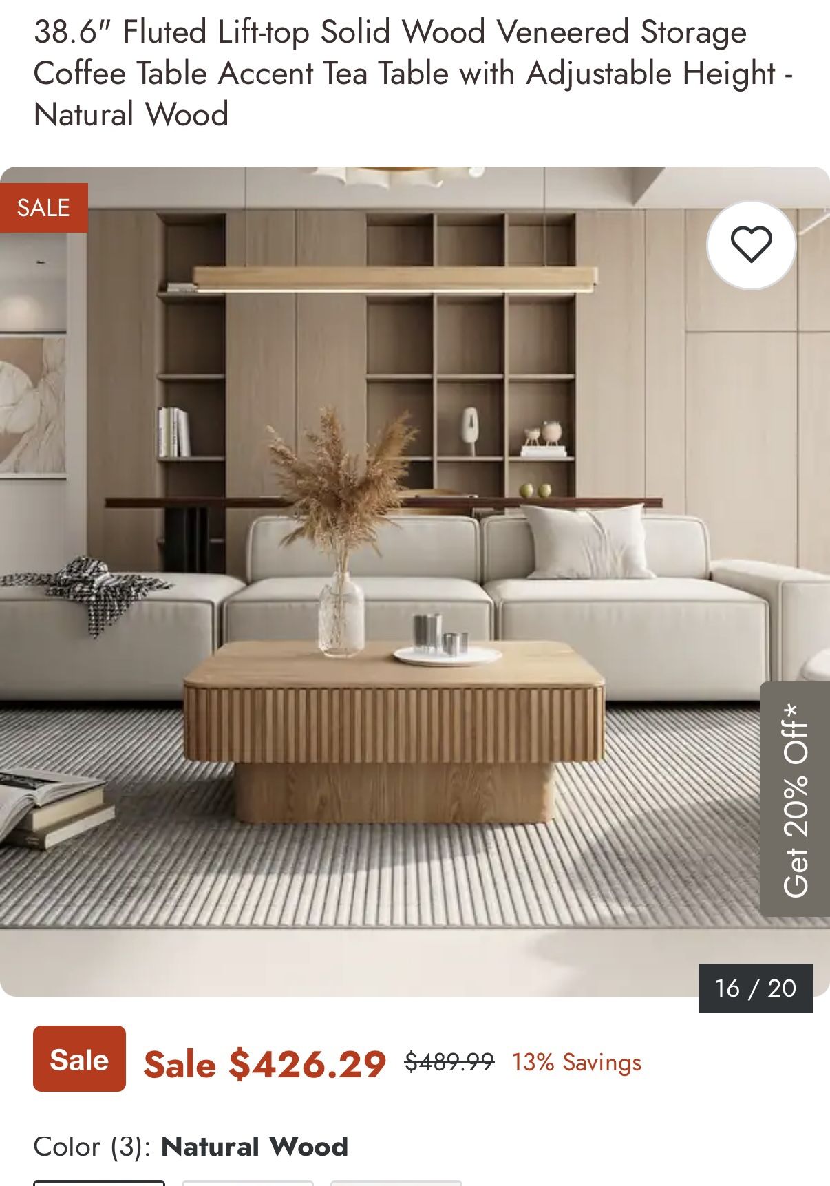 Brand New In Box Wood Coffee Table