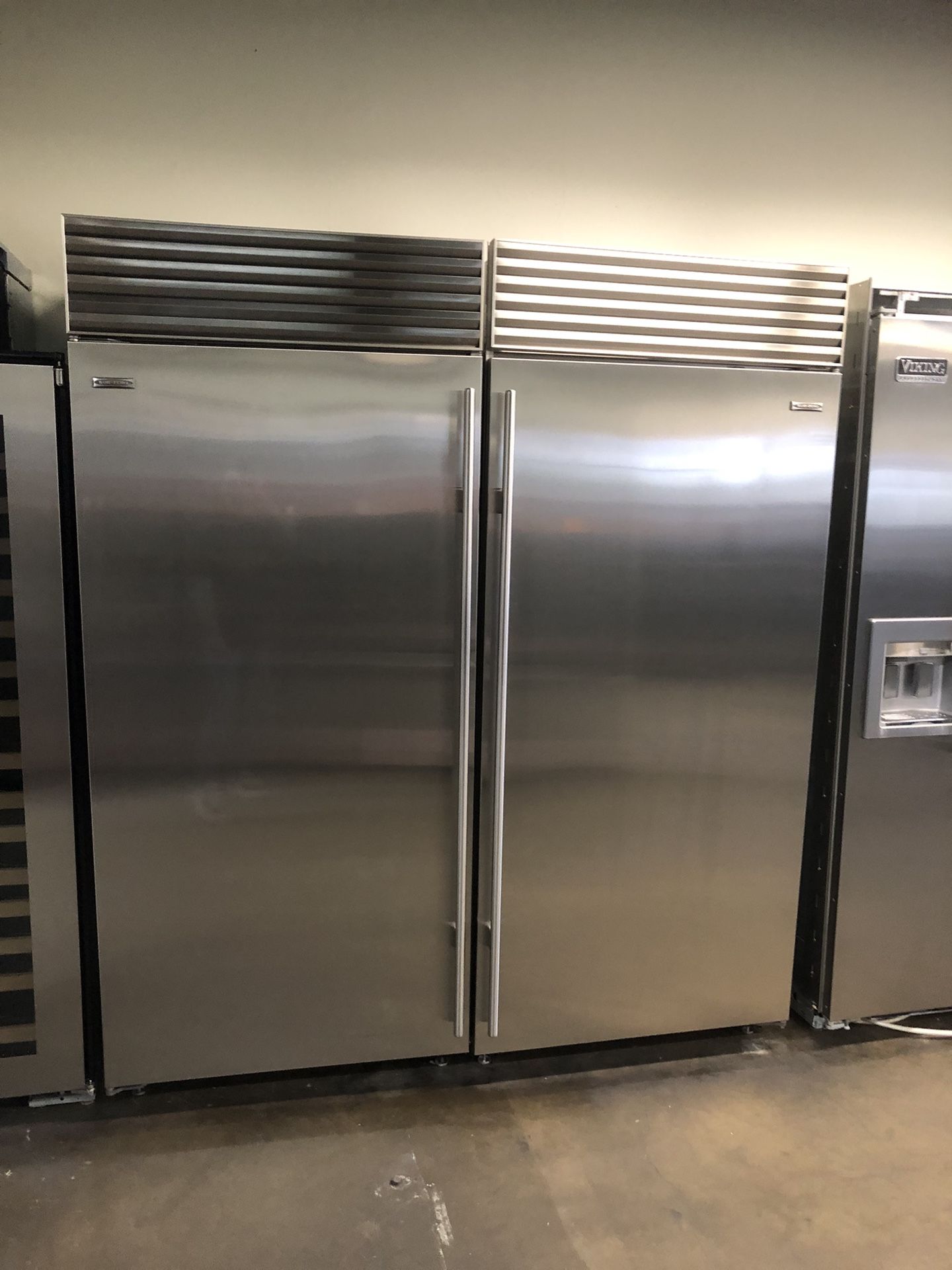 Sub Zero 72” Wide Built In Side By Side Stainless Steel Refrigerator Only Columns 