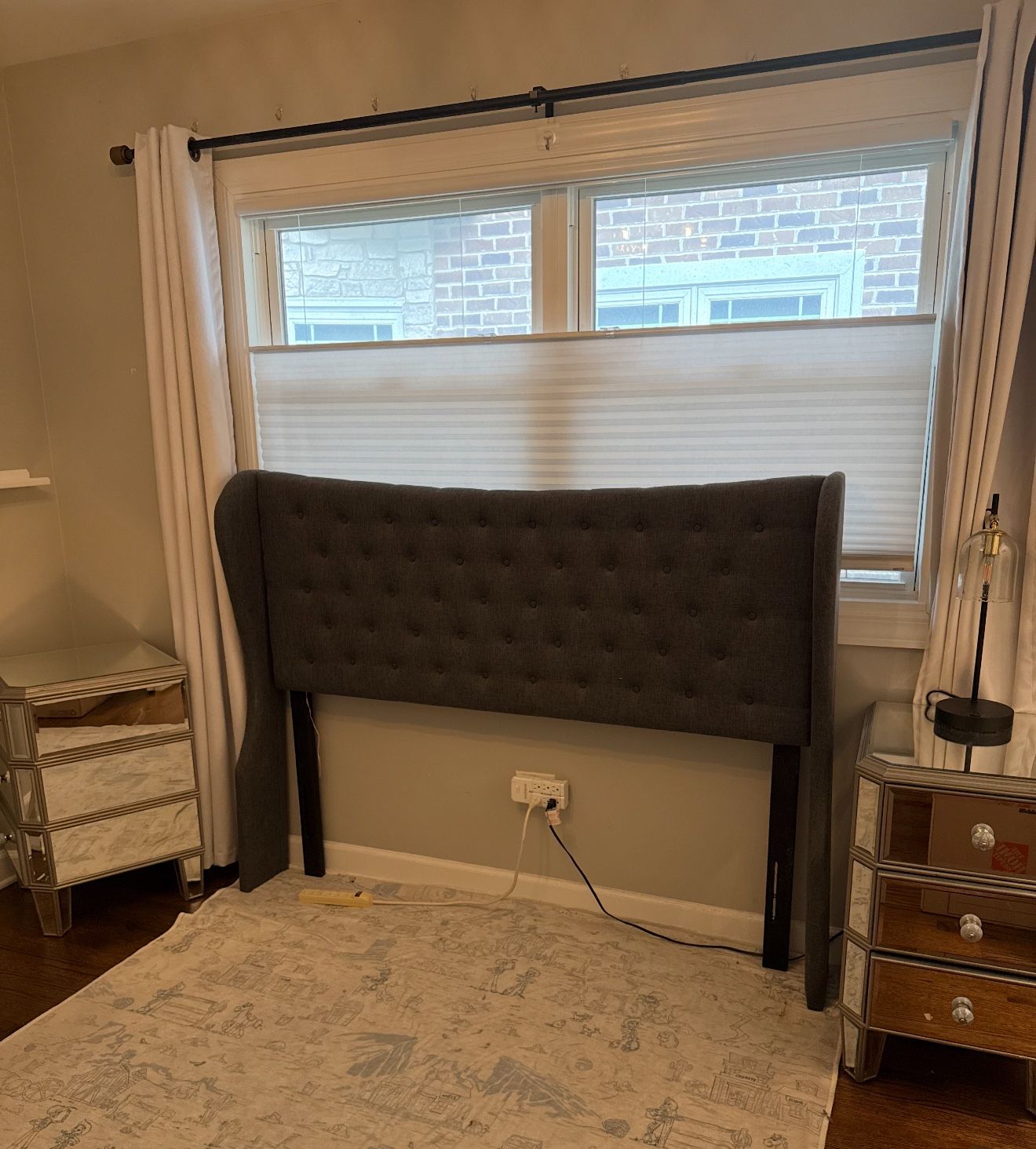 Queen Size Headboard / Quilted Bed Frame