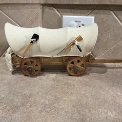 Vintage Folk Art Hand Crafted Conestoga Covered Wagon