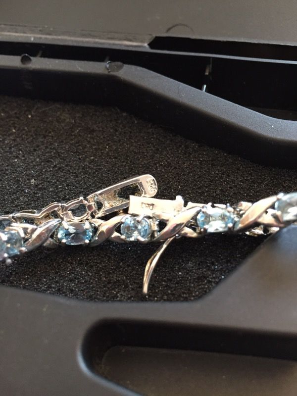 925 Elegant Aquamarine Bracelet