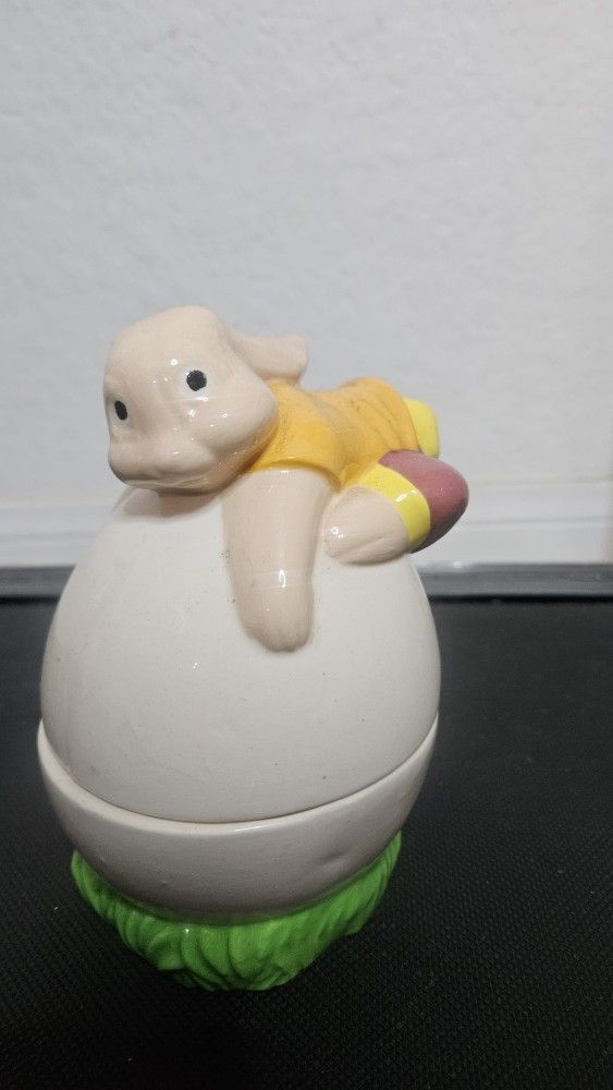 Cute Bunny Ceramic Jar (6 inch)