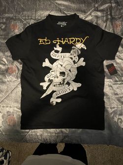 Ed Hardy Black And White Skull Shirt