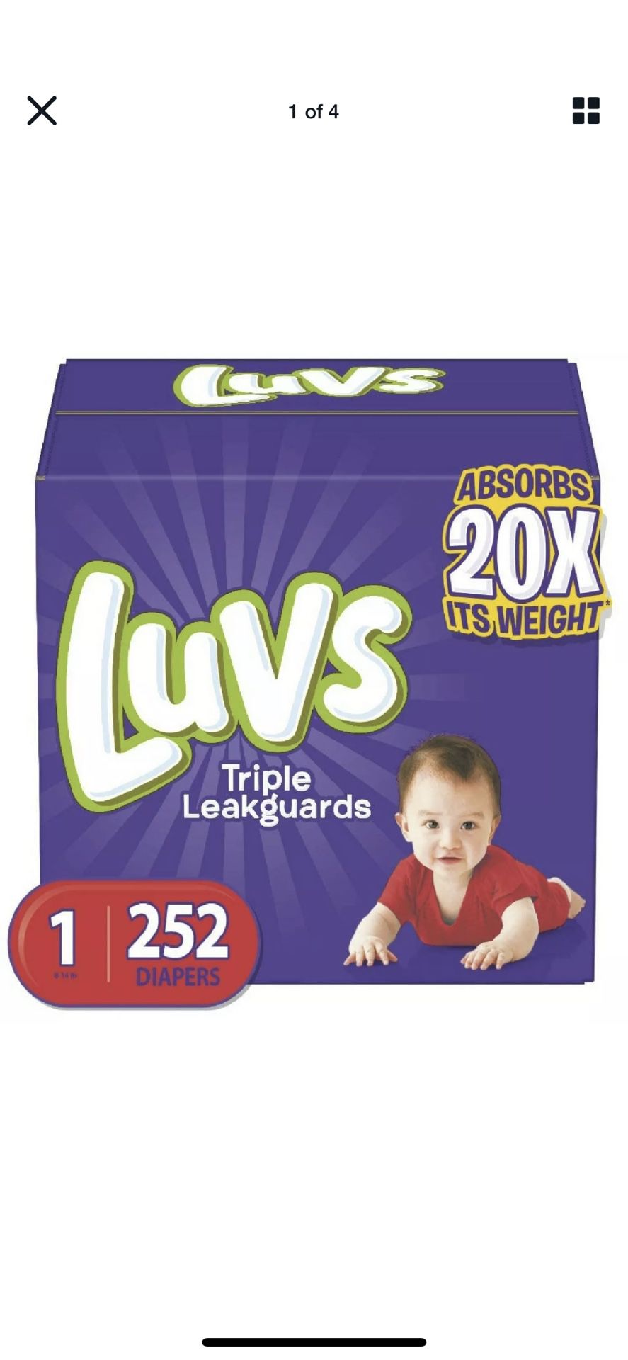 Diapers Newborn / Size 1 / 252 Count - Luvs Ultra Leakguards Disposable Baby Diap