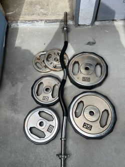 Curling bar with weights set