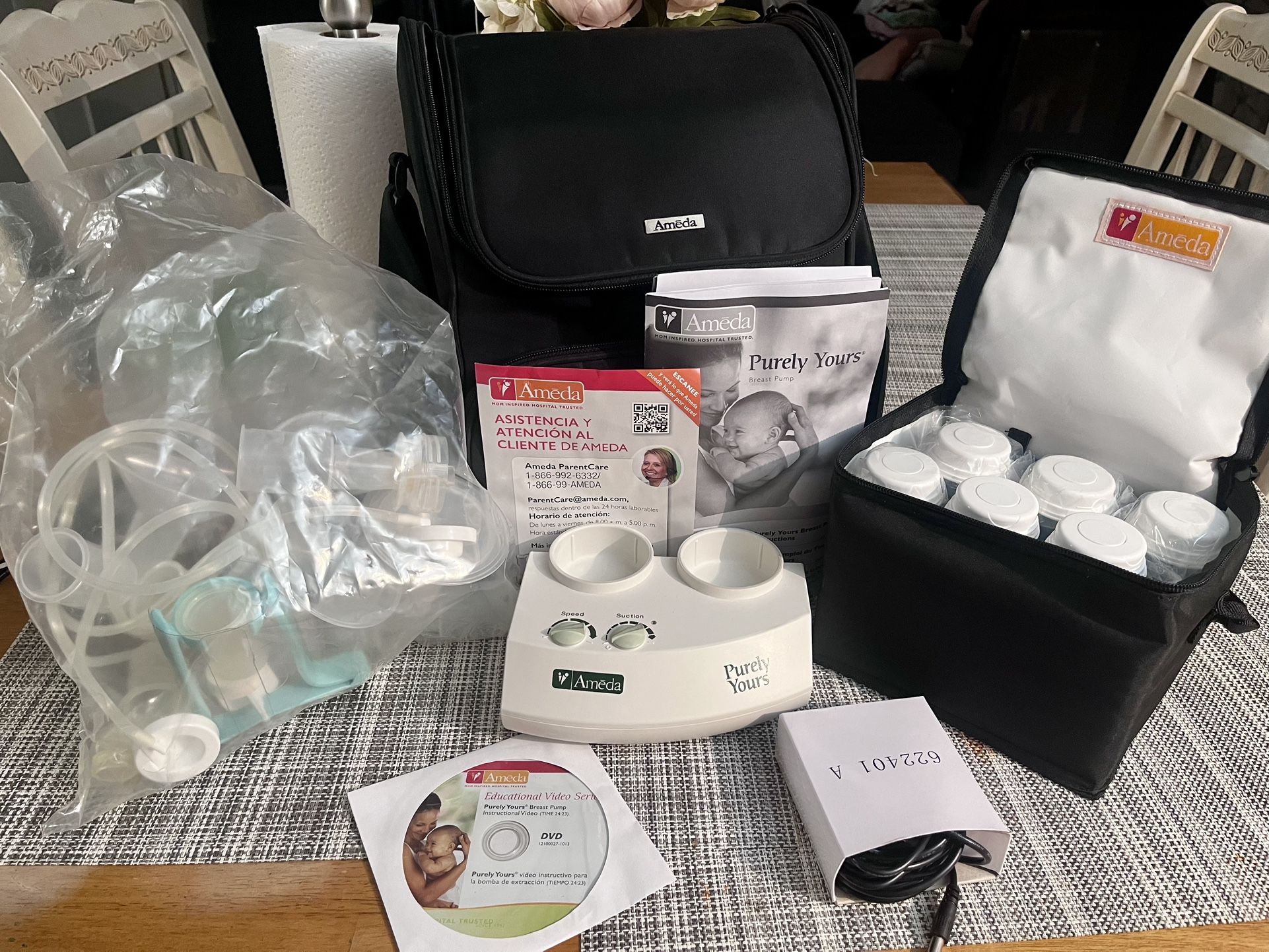 ALMEDA PURELY YOURS BREAST PUMP W/CARRYALL & AC ADAPTER