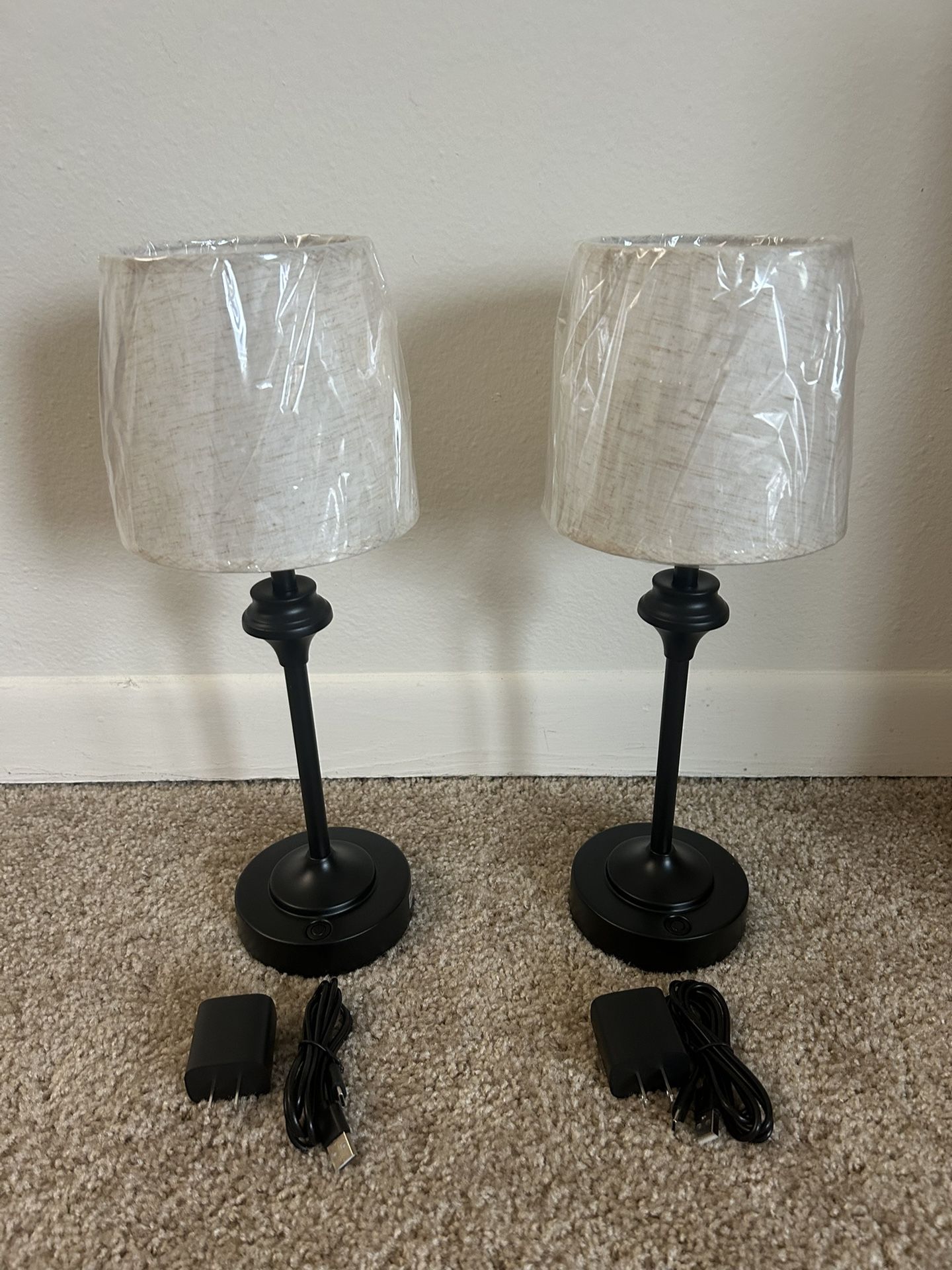 Portables Cordless Table Lamp Set of 2, Battery Operated Lamp, 15.6”