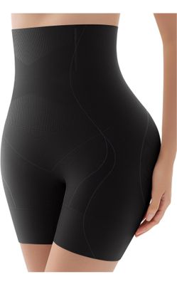 KLVEE Shapewear for Women Tummy Control, High Waisted Body Shaper Shorts Butt Lifting Thigh Slimmer Shapewear Under Dress Black