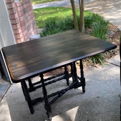 Folding Accent Table Wood Black 