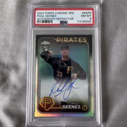 Topps Chrome PSA 8 On Card Paul Skenes Auto