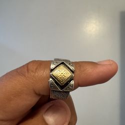 925 Sterling Silver 750 Gold Cross 