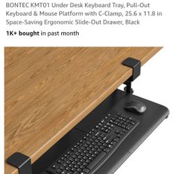 Black Under Desk Keyboard Tray 