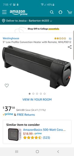 5" Low Profile Convection Heater with Remote, WHLP0012