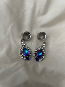 12mm  Jewels Dangling Tunnels Gauges