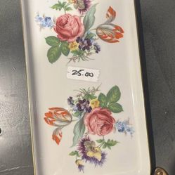 Vintage Porcelain Vanity Tray