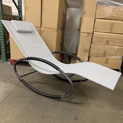 (NEW) $45 Zero Gravity Rocking Chair Outdoor Patio Lounge Chair Recline Rocker w/ Detachable Pillow 
