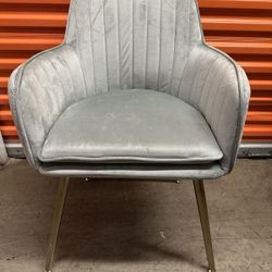 Velvet Gray Chair Accent Dining Chair with Gold Metal Legs Retail Price:$379