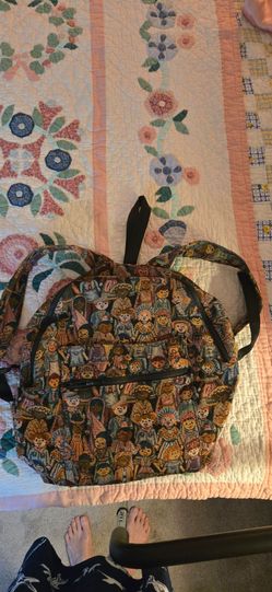 Vintage Tapestry Children of the World Pattern Backpack