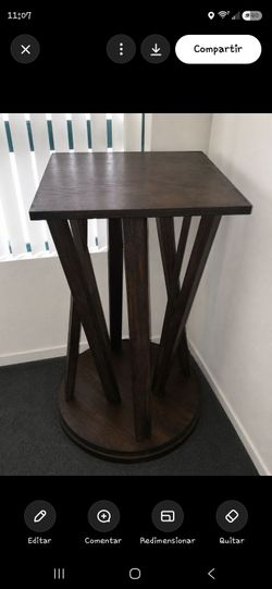 Dark Wood Pedestal Plant Stand