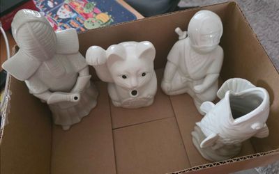 NEW-Japanese set of 4 ceramic drink holders